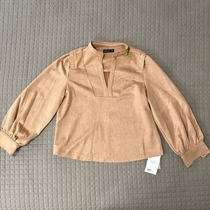 SHEIN MOTF Beige Long Sleeve Top